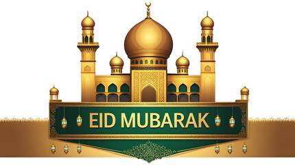 Islamic Golden Mosque Eid Banner