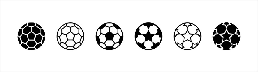 Fototapeta premium Vector Illustration of Soccer Ball Icon in Black and White
