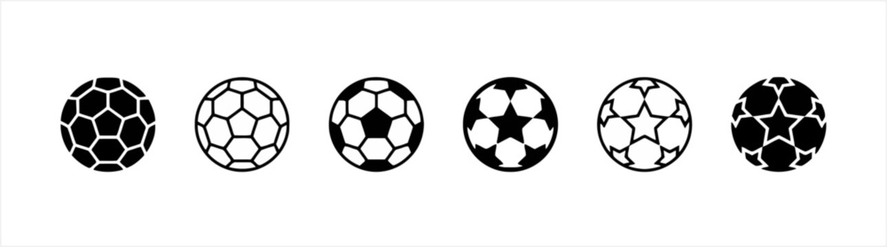 Vector Illustration of Soccer Ball Icon in Black and White