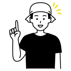 アイデアをひらめく居酒屋の男性店員