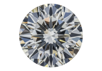 A large diamond gemstone with many facets isolated on transparent background
