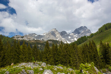 Landscape in the Austrian Alps of the Dachstein region (Styria in Austria)