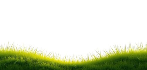 Smooth, unbroken grassy outline against a bright backdrop,  image, seamless