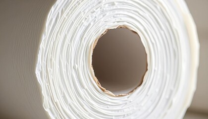 Soft toilet paper roll, close-up showing texture,  tissue,  softness