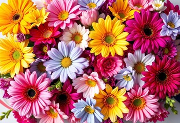 Vibrant bouquet of birth month flowers arranged as a directional arrow,  bouquet,  september