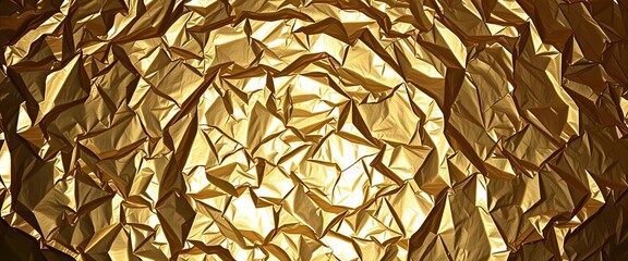 Wrinkled, crinkled metallic surface reflecting light,  silver texture,  metallic texture