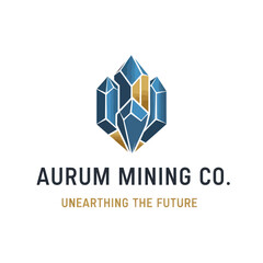 Aurum Mining Co Logo Design Element.