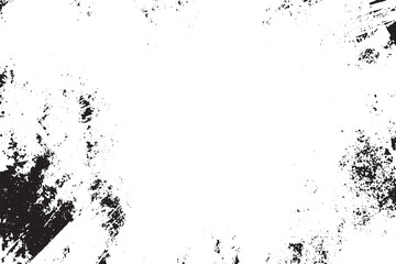 Minimal Black Grunge Border Texture on White Background