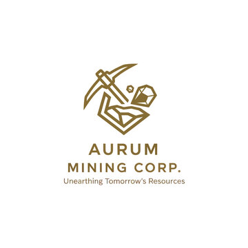 Gold Mining Corporation Logo Design Element.