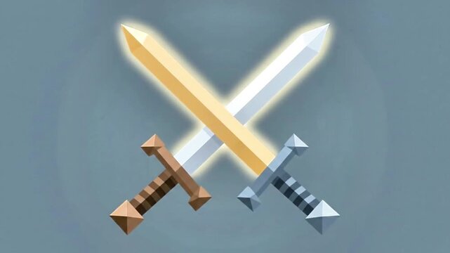 Crossed Swords Animation Medieval Fantasy Battle.