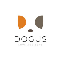 Cute dog modern minimalist logo design vector