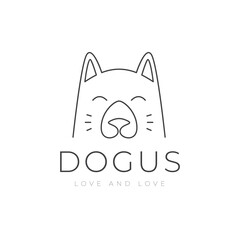 Cute dog modern minimalist logo design vector