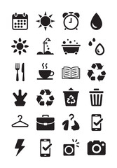 Black and white of daily life and symbols