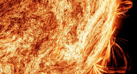 Sunlight, Corolla, solar flares, 3D illustration