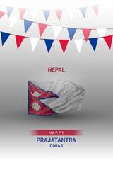 Fototapeta premium Nepal independence day greetings card illustration with flag and text