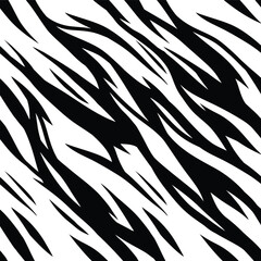 Black and white zebra print pattern with sharp stripes © stock Alom