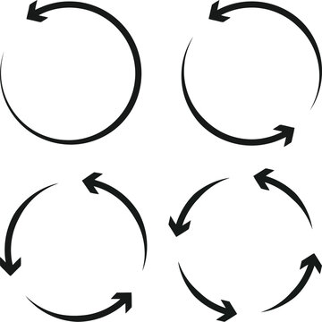 Black circular arrows white symbols