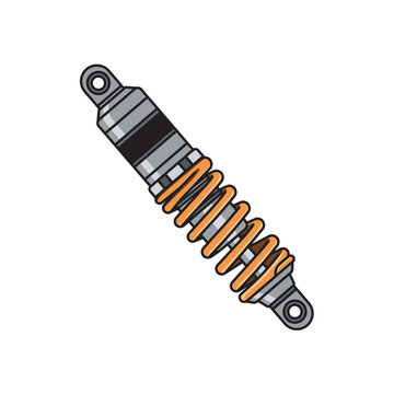 Motorcycle Mono Shock Suspension Vector Illustration