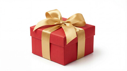 Obraz premium Red gift box with golden ribbon representing celebration
