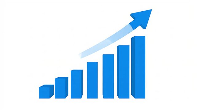 Business growth concept in graph chart showing marketing sales profit increasing to future target . growing business concept. Clean Hi-tech style technology chart&nbsp;
