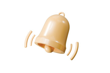 Fototapeta premium 3d ringing bell icon. notification concept. minimal cartoon alert reminder sound wave for mobile app ui. isolated on white transparent background. 3d render.