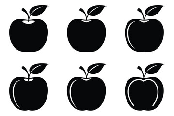 Organic Apple Vector Silhouette Pack