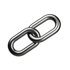 Obraz premium Realistic metallic chain link representing strength, connection, and security, background removal for versatile commercial use.