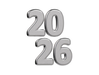 2026 silver colour icon 3d render illustration