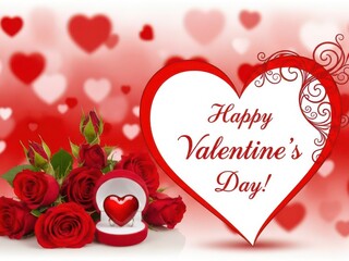 Celebrate valentine's day with red roses and hearts