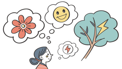 Thought bubbles showing creativity and imagination Vector © Rana