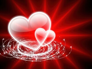 Radiant hearts embracing love and unity