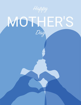 Mother's Day card with silhouettes.