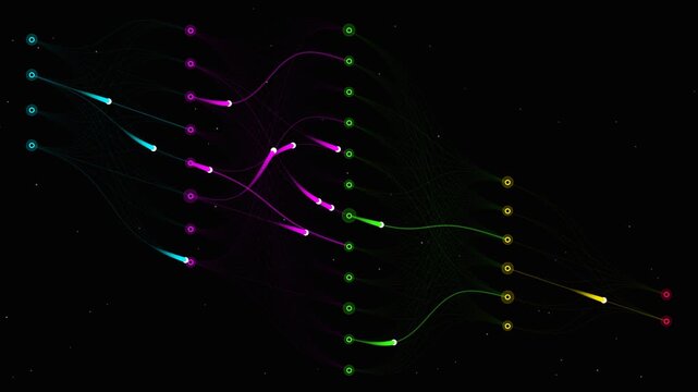 Futuristic digital organism animation with glowing neural network energy and flowing plasma structures, abstract bio technology life form visualization for artificial intelligence, and science 