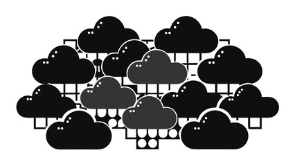 Abstract cloud network with interconnected dots Vector