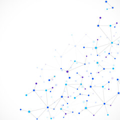 Molecular structure and genetic engineering, molecules DNA, neural network, scientific research. Abstract background for innovation technology, science, healthcare, and medicine
