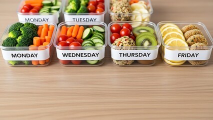 Healthy meal planner for fitness enthusiasts with daily meal prep containers