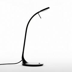 A minimalist desk lamp turned off, isolated on white background