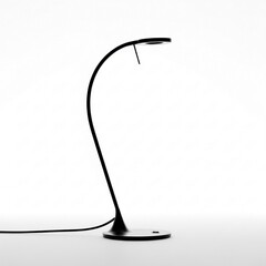 A minimalist desk lamp turned off, isolated on white background