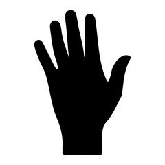 Obraz premium A simple black vector illustration of a human hand making a peace sign gesture