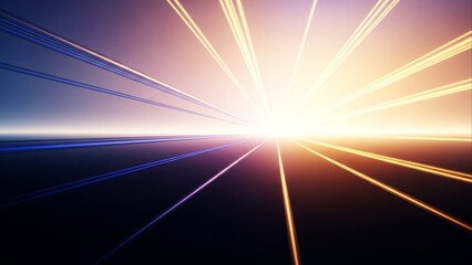 Abstract speed light tunnel background with neon glowing lines, dynamic vibrant colors, and futuristic horizon perspective.