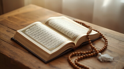 Holy Quran with Prayer Beads