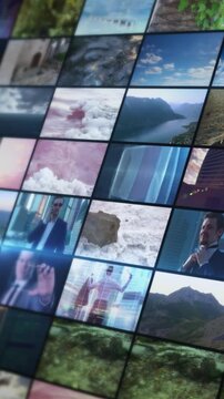 Digital video wall displaying diverse media content