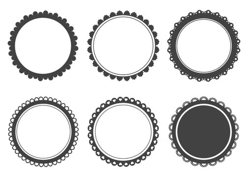 Scalloped border simple divider ornament edge cutout decoration isolated on white background. 