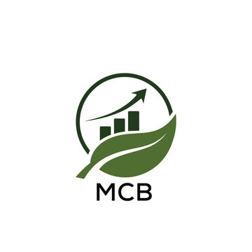 MCB Green Growth Logo. MCB Leaf and Upward Chart &ndash; Business, Finance, Investment  MCB Branding Icon
