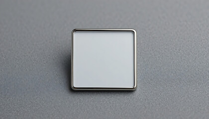 Modern silver frame on gray background with empty white space