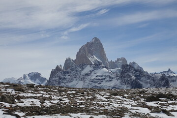 Obraz premium Fitz Roy from Loma del Pliegue Tumbado Trail, El Chalten, Patagonia, Santa Cruz, Argentina
