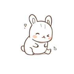 Cute Rabbit with variant activity cartoon design