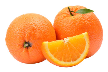 Fresh orange on white background isolated