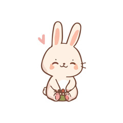 Obraz premium Adorable cute bunny cartoon design character