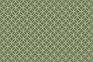Elegant green and white geometric pattern with interconnected circles
